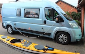 Sea Kayak on the roof of my Van